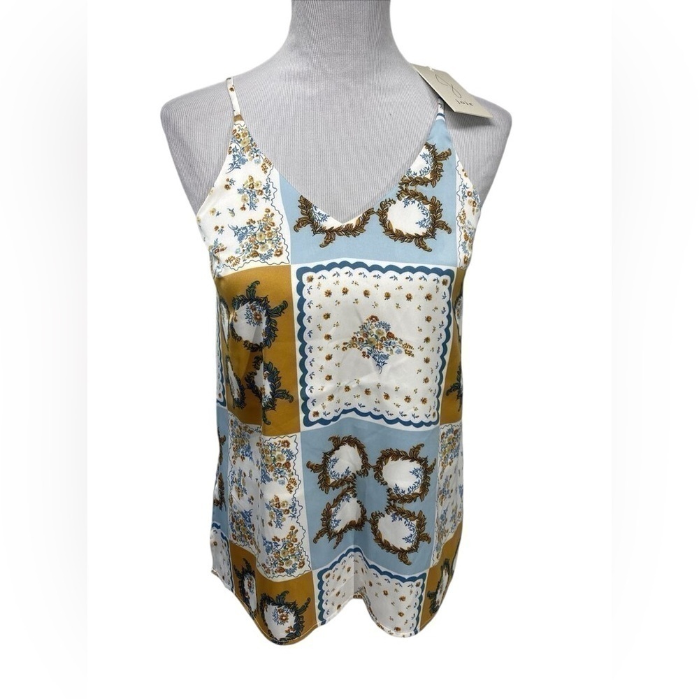 JOIE Boho Patchwork Scarf Print Silky Tank Top Size XS NWT